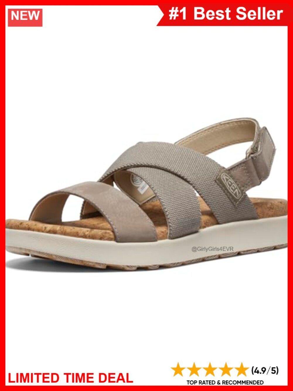 KEEN Elle Crisscross Leather Wedge Sandals Ankle Strap Comfort